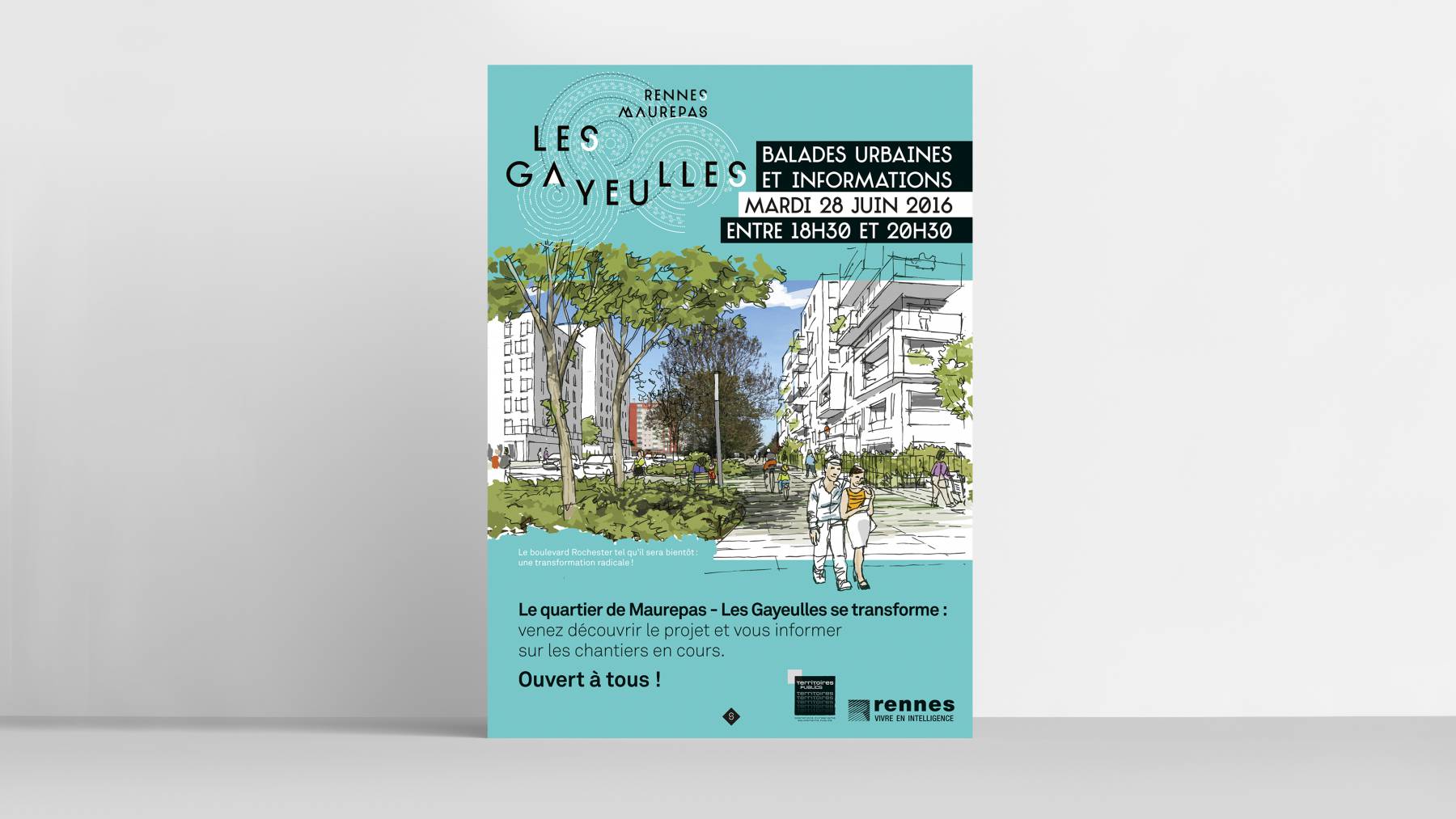 Affichette A3 Rennes Maurepas les Gayeulles